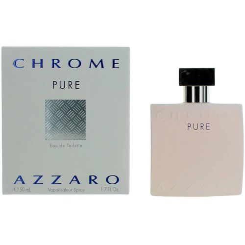 Men's Eau De Toilette Spray - Chrome Pure with a Touch of Romance, 1.7 oz - Azzaro - Modalova