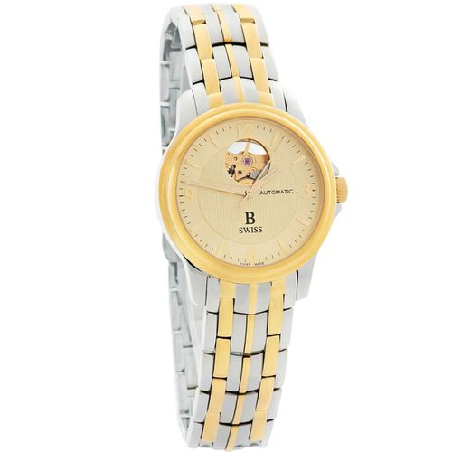 Men's Automatic Watch - Prestige OpenHeart Gold Tone Dial Two Tone Bracelet / 50501.34.46.22 - B Swiss - Modalova