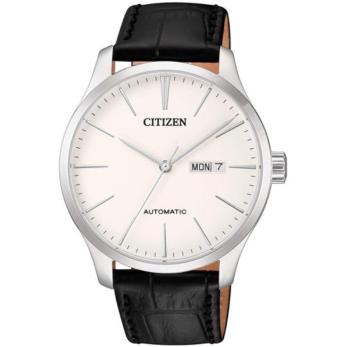 Men's Watch - Automatic Date Display White Dial Leather Strap / NH8350-08B - Citizen - Modalova