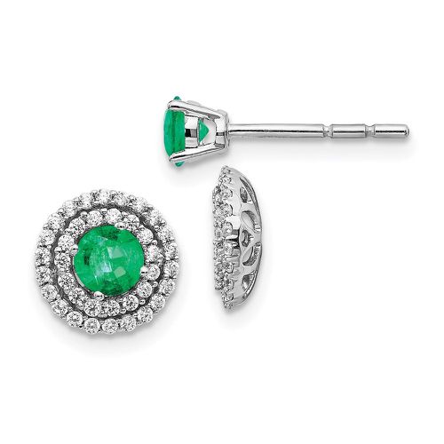 K White Gold Diamond & Emerald Earrings - Jewelry - Modalova