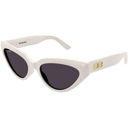 Women's Sunglasses - White Acetate Cat Eye Frame Grey Lens / BB0270S 003 - Balenciaga - Modalova