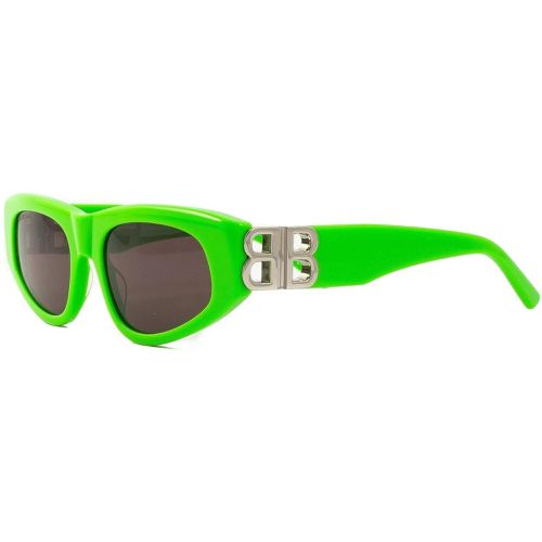 Women's Sunglasses - Green Acetate Cat Eye Frame Grey Lens / BB0095S 009 - Balenciaga - Modalova