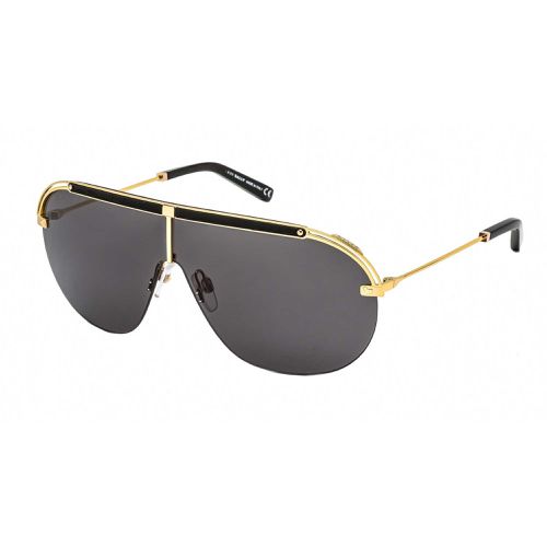 Men's Sunglasses - Shiny Deep Gold Metal Shield Frame Smoke Lens / BY0061-H 30A - Bally - Modalova