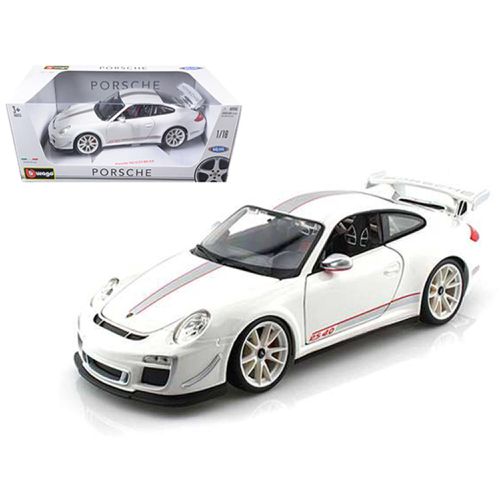Scale Diecast Model Car - Porsche 911 GT3 RS 4.0 White Rubber Tires - Bburago - Modalova