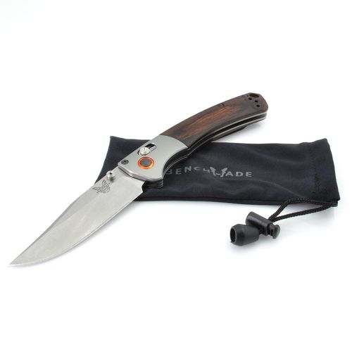 Knife - Mini Crooked River Split Arrow Clip Wood Handle Axis Lock / 15085-2 - Benchmade - Modalova