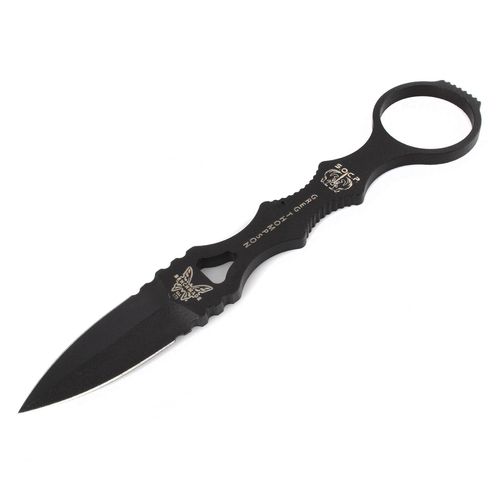 Knife - Mini Socp Tip Down Clip Plain Edge 440C Black Steel Blade / 173BK - Benchmade - Modalova