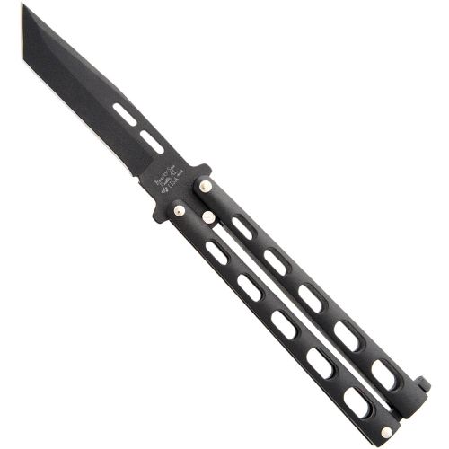 Knife - Black Epoxy Tanto Carbon Steel Blade Butterfly, 5 inch / BS115TANB - Bear & Son - Modalova