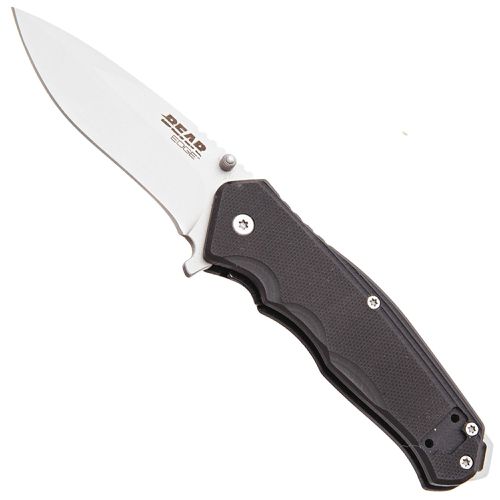 Knife - Black G10 Handle Sideliner with Trigger, 4-1/2 inch / BS61102B - Bear & Son - Modalova