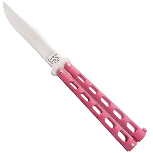Knife - Pink Stainless Steel Blade Zinc Handle Butterfly, 5 inch / BS114PK - Bear & Son - Modalova