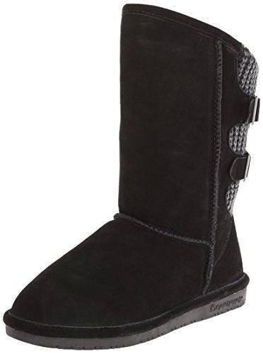 W-011 Women's Boshie Suede Solid Black Leather Winter Boot, 10 High - Bearpaw - Modalova