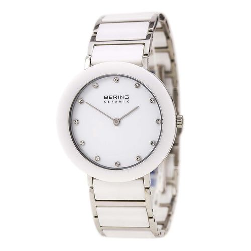 Women's Ceramic Quartz White Ceramic & Steel Bracelet White Dial Watch - Bering - Modalova