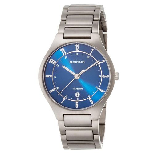 Titanium Men's Blue Dial Quartz Watch - Bering - Modalova