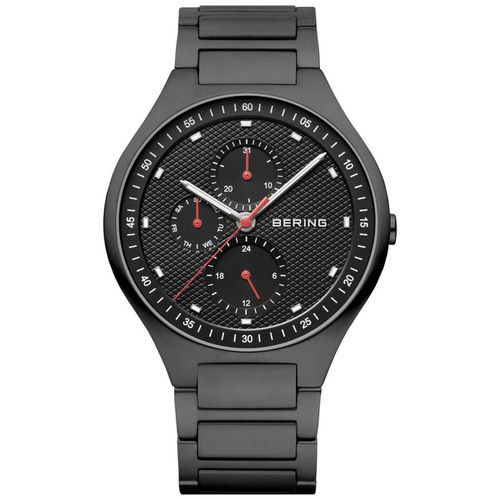 Men's Bracelet Watch - Titanium Quartz Day-Date Black Dial / 11741-772 - Bering - Modalova
