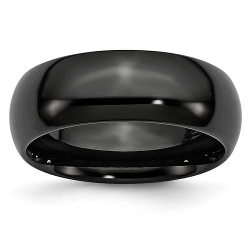 Black Ceramic 8mm Polished Band - Chisel - Modalova