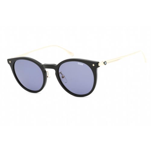 Men's Sunglasses - Full Rim Shiny Black Plastic Round Shape Frame / BW0007 01V - BMW - Modalova