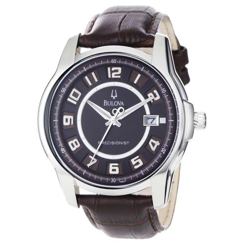 B128 Men's Precisionist Super Accurate Brown Leather Strap Watch - Bulova - Modalova