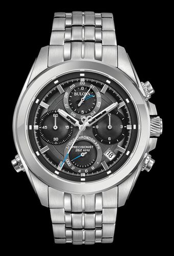 B260 Men's Precisionist Grey Dial Stainless Steel Bracelet Chronograph Watch - Bulova - Modalova