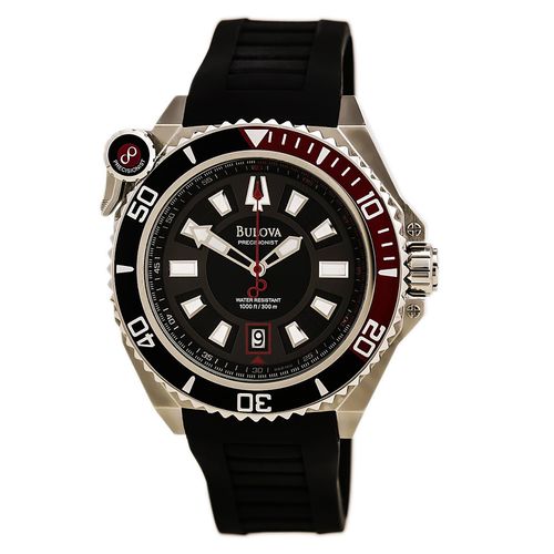 B166 Men's Precisionist Catamount Black Polyurethane Strap Dive Watch - Bulova - Modalova