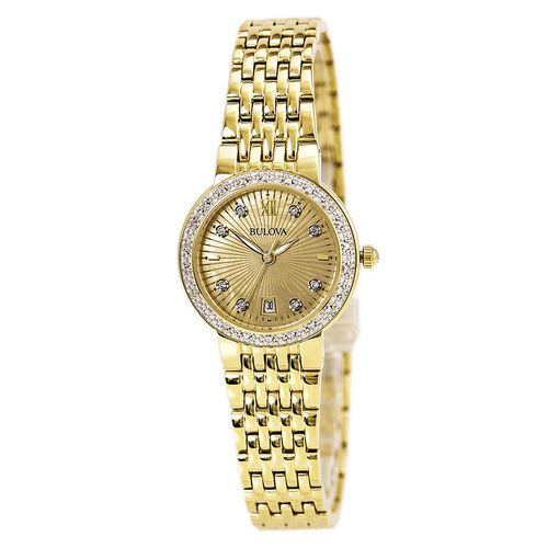 R212 Women's Maiden Lane Gold MOP Dial Yellow Gold Steel Bracelet Diamond Watch - Bulova - Modalova