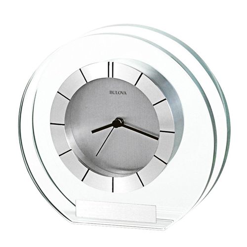 B2842 Accolade Silver Dial Mineral Glass Table Clock - Bulova - Modalova