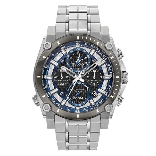 Men's Chronograph Watch - Precisionist Steel Bracelet Quartz Dive / 98B316 - Bulova - Modalova