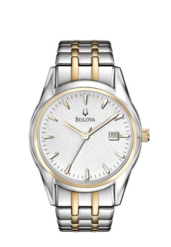 Men's Two Tone Date Bracelet Watch 98B134 - Bulova - Modalova