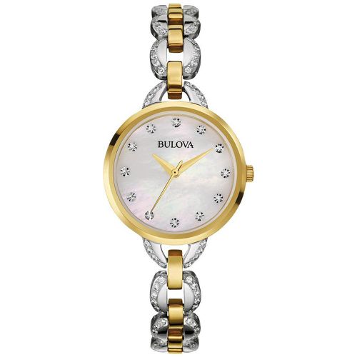 Women's Two Tone Yellow Gold Steel Watch - Crystal MOP Dial / 98L206 - Bulova - Modalova