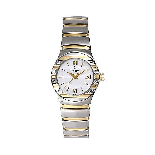 Women's Diamond Two Tone MOP Watch 98R000 - Bulova - Modalova
