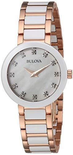 Women's Quartz Ceramic and Stainless Steel Casual Watch, Color:Two Tone (Model: 98P160) - Bulova - Modalova