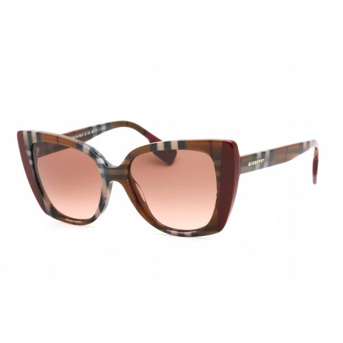 Women's Sunglasses - Check Brown/Bordeaux Acetate Cat Eye / 0BE4393 405413 - BURBERRY - Modalova