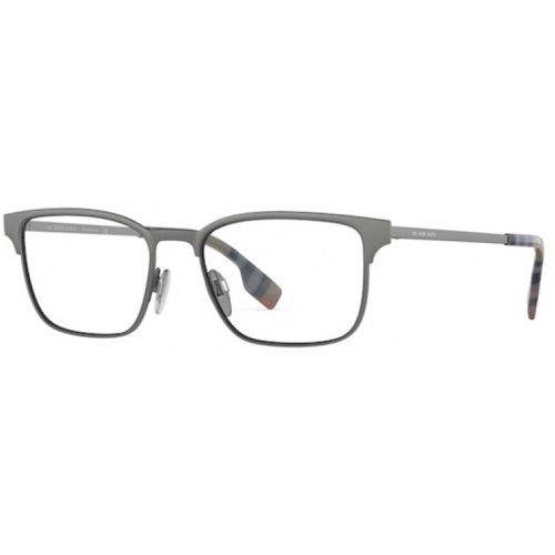 Men's Eyeglasses - Full Rim Gunmetal Rubber Rectangular Frame / 0BE1332 1290 - BURBERRY - Modalova
