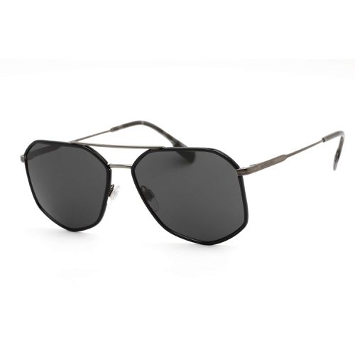 Men's Sunglasses - Black Metal Aviator Frame Dark Grey Lens / 0BE3139 114487 - BURBERRY - Modalova