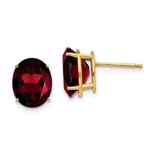 K 10x8mm Oval Garnet Earrings - Jewelry - Modalova