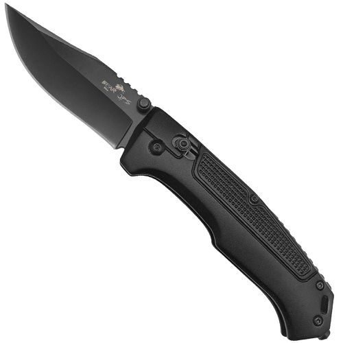Knife - Black Aluminum Slide Lock Steel Blade, 4.5 inch / BSMC-550-ALBK-B - Bear & Son - Modalova