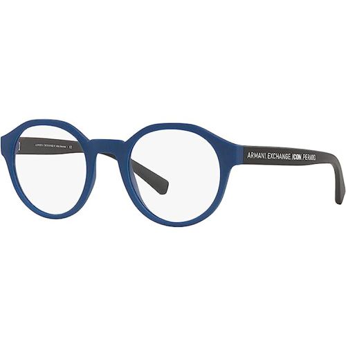 Men's Eyeglasses - Matte Blue Round Full-Rim Frame / 0AX3085 8168 - Armani Exchange - Modalova