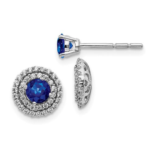 K White Gold Diamond & Sapphire Earrings - Jewelry - Modalova