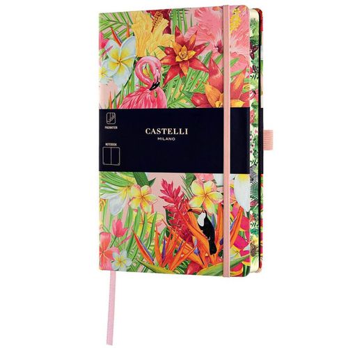Notebook - Eden Jungle Design Medium A5, Blank, Flamingo / QC8BI-005 - Castelli - Modalova