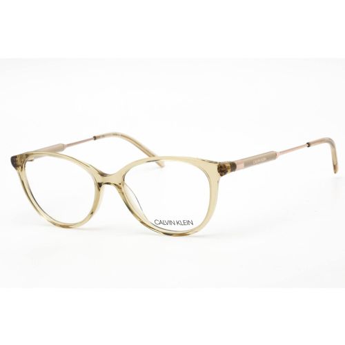 Women's Eyeglasses - Clear Demo Lens Nude Acetate Oval Frame / CK5986 625 - Calvin Klein - Modalova