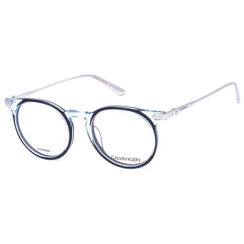 Women's Eyeglasses - Crystal Light Blue/Navy Round Zyl / CK18705 449 - Calvin Klein - Modalova