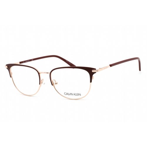 Women's Eyeglasses - Satin Burgundy Metal Rectangular Frame / CK20303 605 - Calvin Klein - Modalova