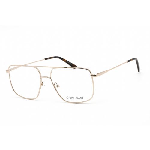 Women's Eyeglasses - Satin Gold Metal Rectangular Frame / CK19129 717 - Calvin Klein - Modalova