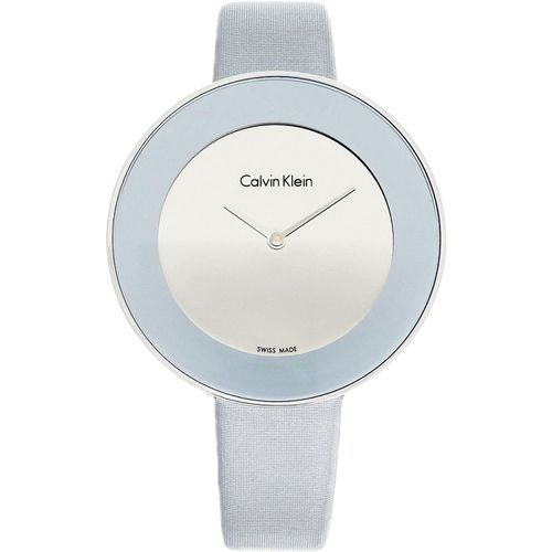 Women's Quartz Watch - Chic Silver Dial Grey Leather Strap / K2E23620 - Calvin Klein - Modalova