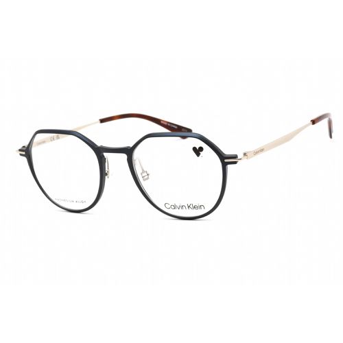 Unisex Eyeglasses - Clear Lens Blue Metal Round Shape Frame / CK22100 438 - Calvin Klein - Modalova