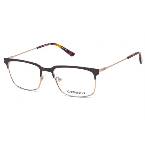 Unisex Eyeglasses - Brown Rectangular Metal Full Rim Frame / CK18109 200 - Calvin Klein - Modalova