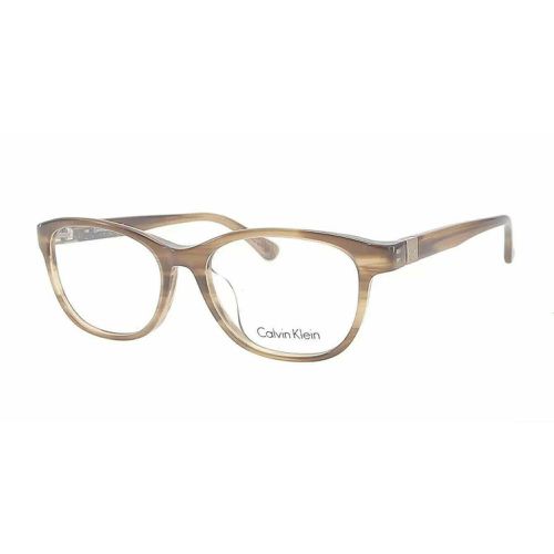 Unisex Eyeglasses - Striped Brown Rectangular / CK5906A 240 - Calvin Klein - Modalova