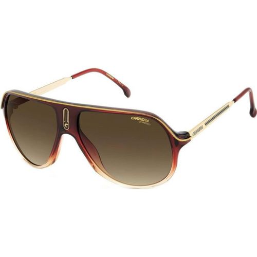 Men's Sunglasses - Burgundy Aviator Plastic Full Rim Frame / SAFARI65/N 07W5 - Carrera - Modalova