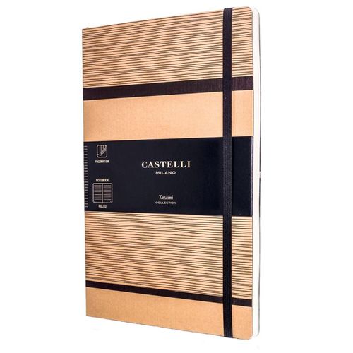 Notebook - Tatami Card Cover Medium A5, Ruled, Beige Cappuccino / QC6B4-002 - Castelli - Modalova