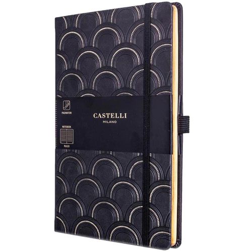 Notebook - Copper and Gold Medium A5, Ruled, Art Deco Gold / QC6NS-464 - Castelli - Modalova