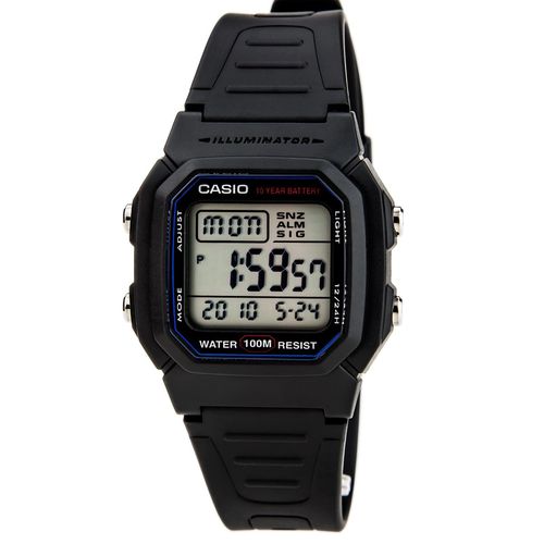 W800H-1A Men's Classic Illuminator Grey Digital Dial Black Rubber Strap Sport Watch - Casio - Modalova