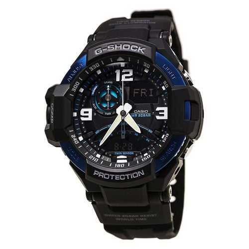 GA1000-2B Men's G-Shock G-Aviation World Time Black Ana-Digi Dial Dive Watch - Casio - Modalova